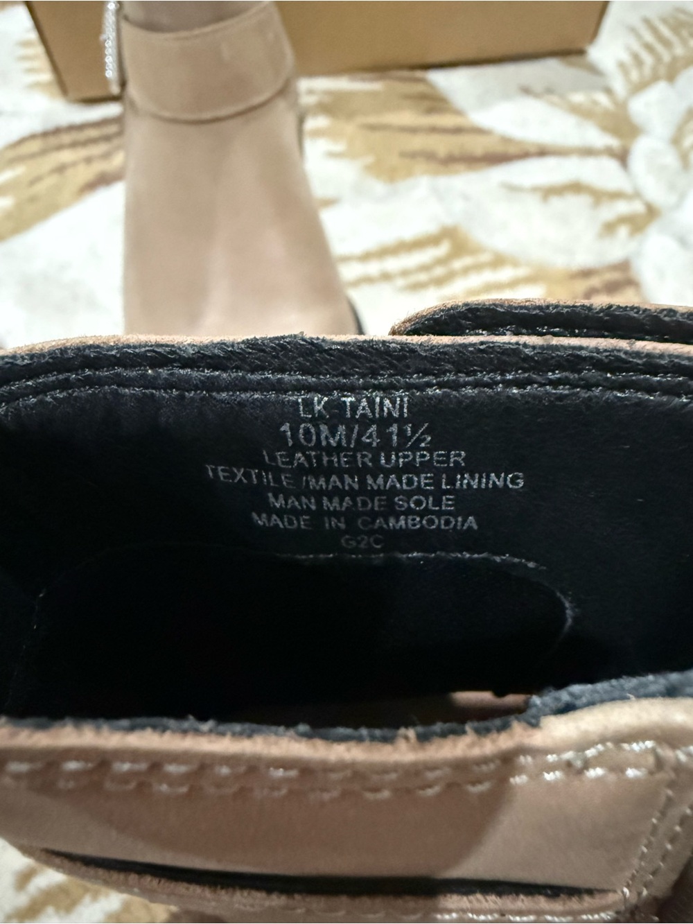 Lucky Brand Taini Biker Boots in a beige/silver cloud leather 10m - Picture 9 of 12
